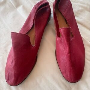 Lucky Brand Emmie Women’s Suede. Red Leather Ballet Flats Slip On Size 8M